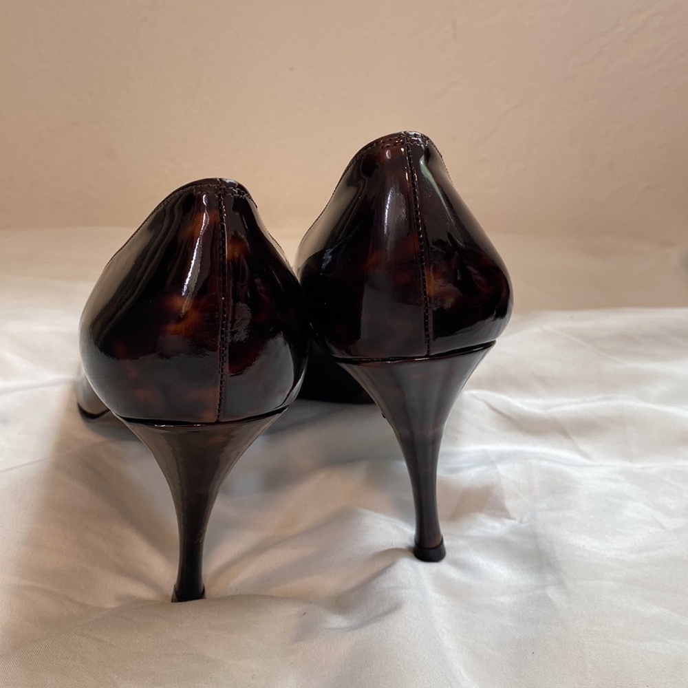 Stuart Weitzman Cheetah Square Peep Toe Heels 7 - image 2